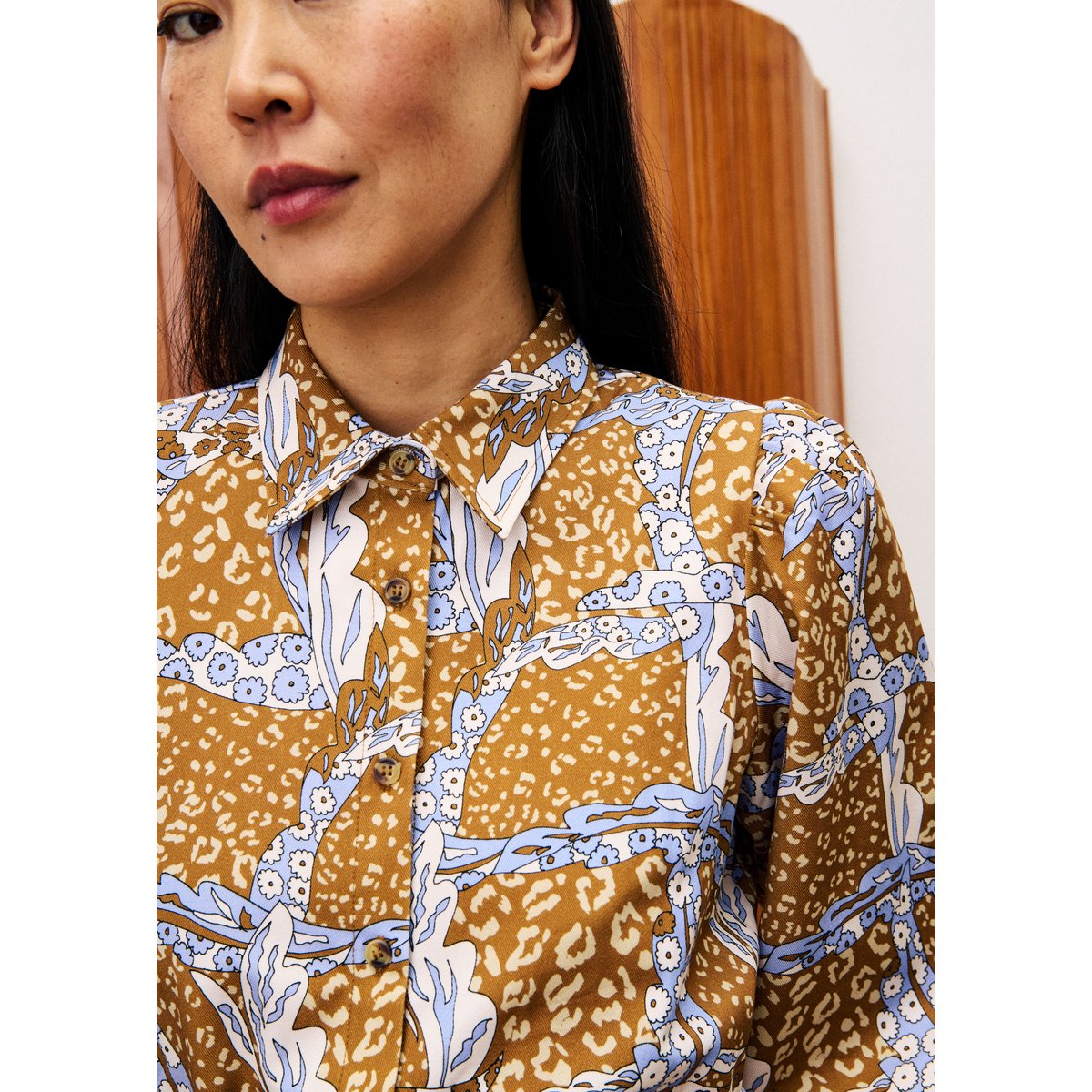 Robe en coton BENGAL leo marron ocre, FRNCH