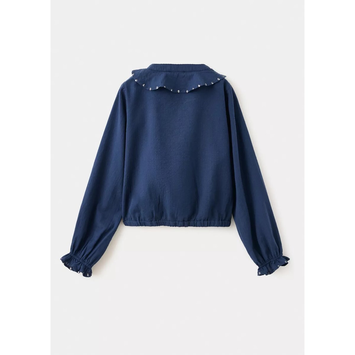 Blouse à volants détail sequins bleu marine, MANGO KIDS