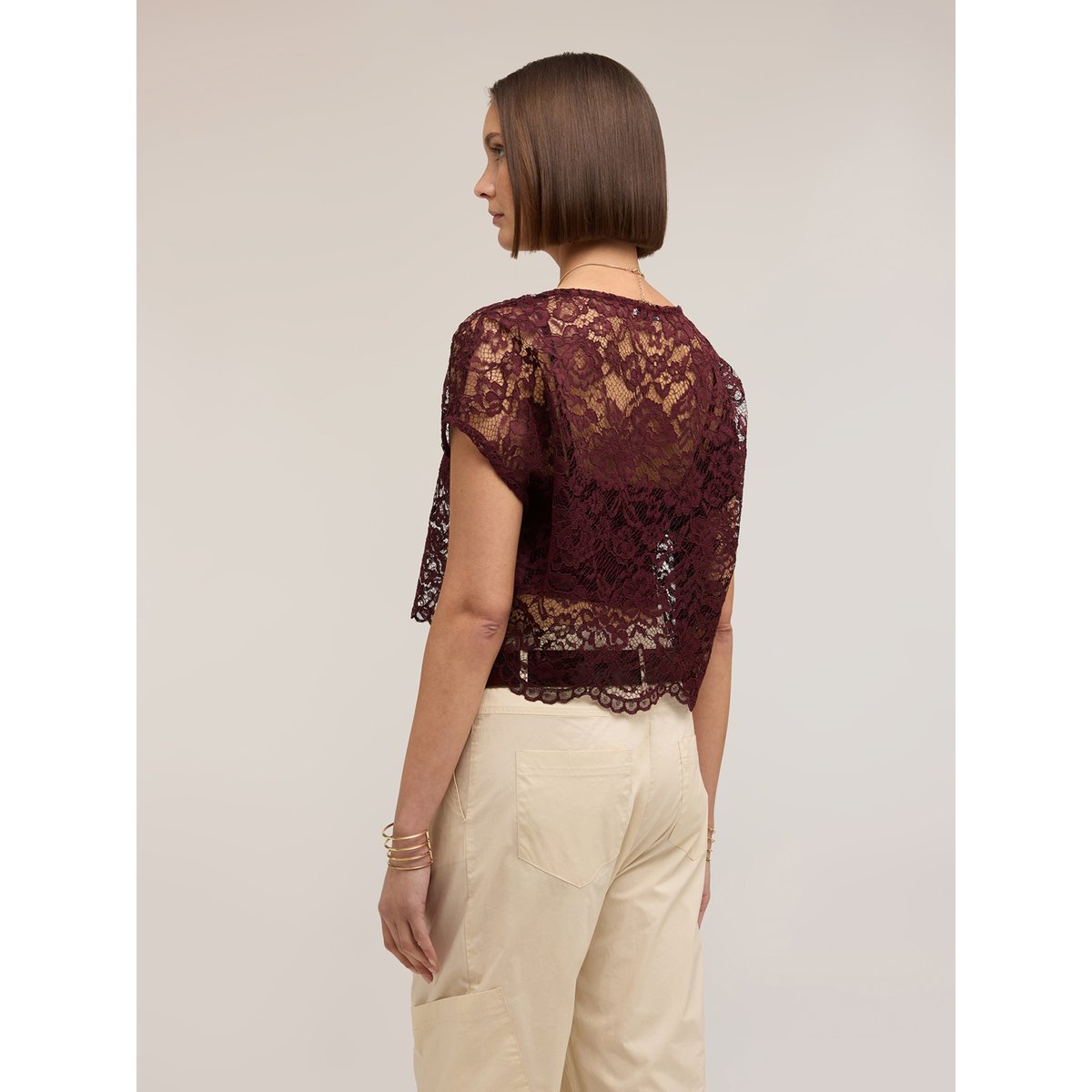 Blouse courte burgundy, MOTIVI