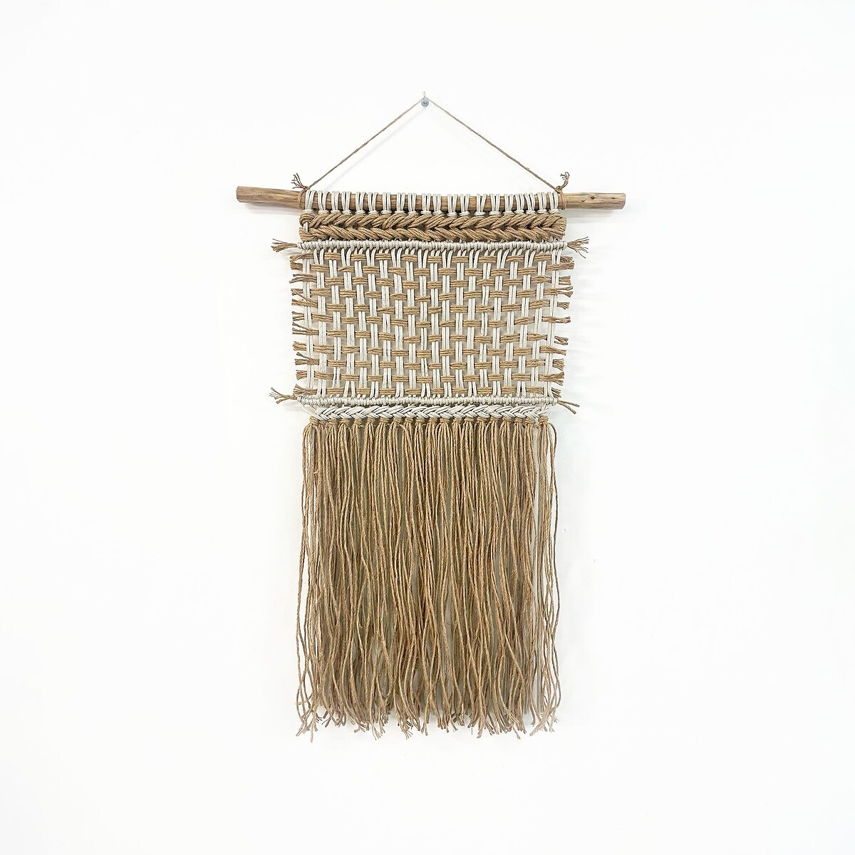 Decoração de parede em macramé DESAJEITADO, Macramar cinza claro, MACRAMAR