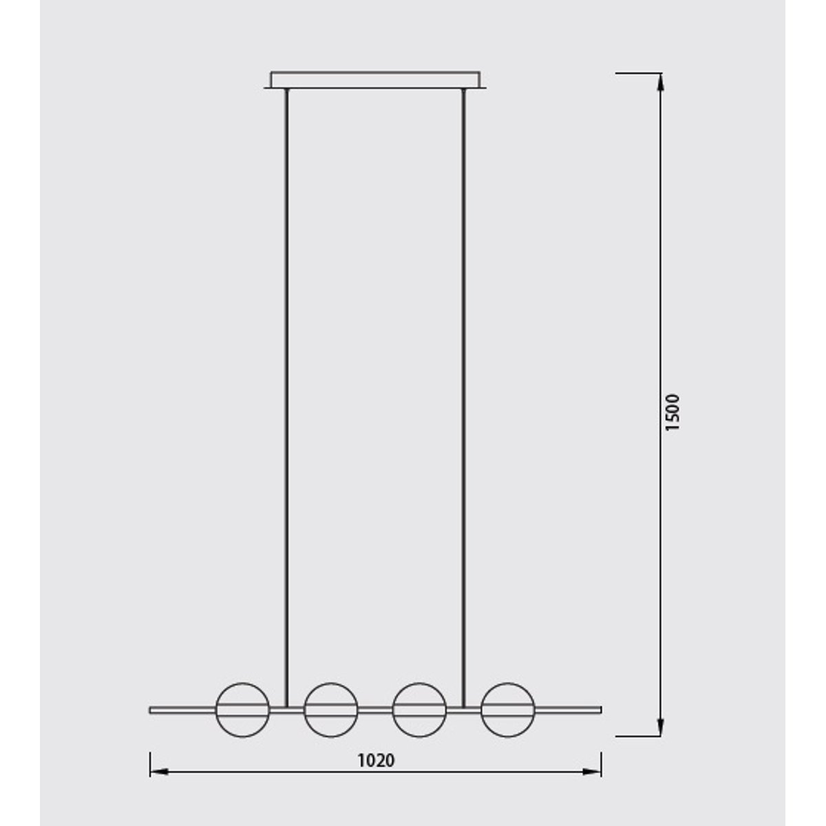 Suspension en métal design, CUBA noir, MANTRA