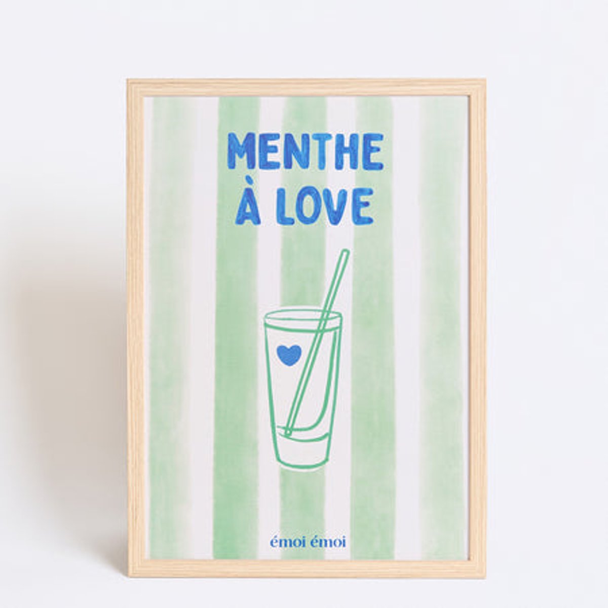 Affiche Menthe à love rayures vertes, EMOI EMOI