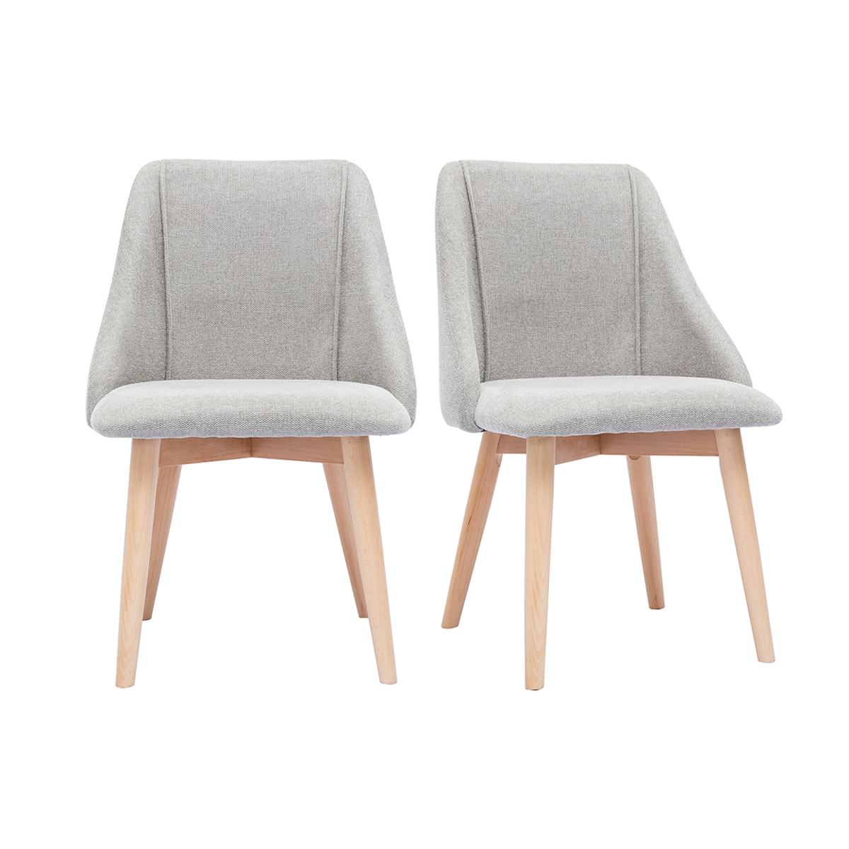 Chaises scandinaves (lot de 2) HIGGINS gris clair, MILIBOO