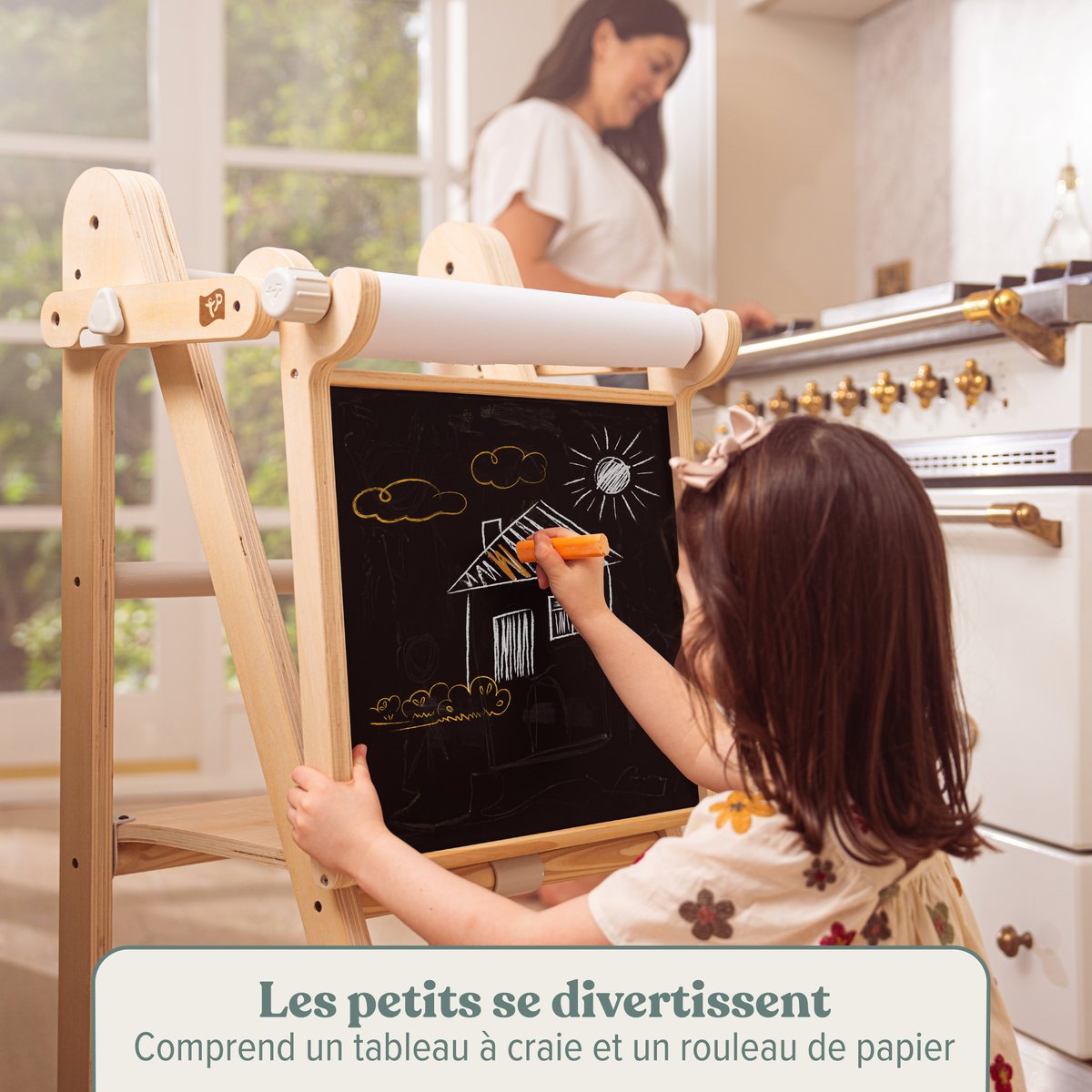 Tour d'apprentissage pliable avec tableau marron - blanc, ACTIVE TOTS