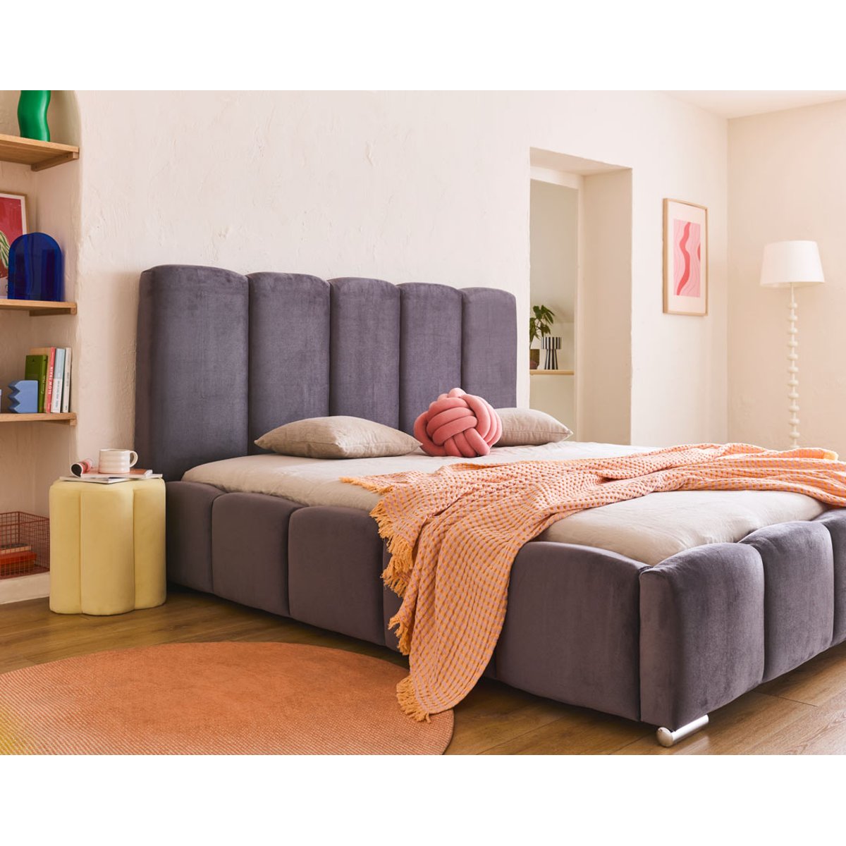Lit coffre - TORREON gris foncé, BEST MOBILIER