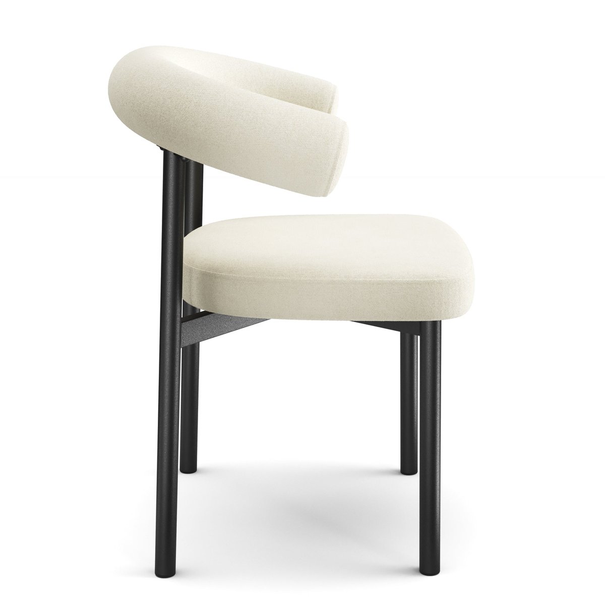 Lot de 2 chaises en tissu tramé toucher doux HARPER crème, SIA HOME