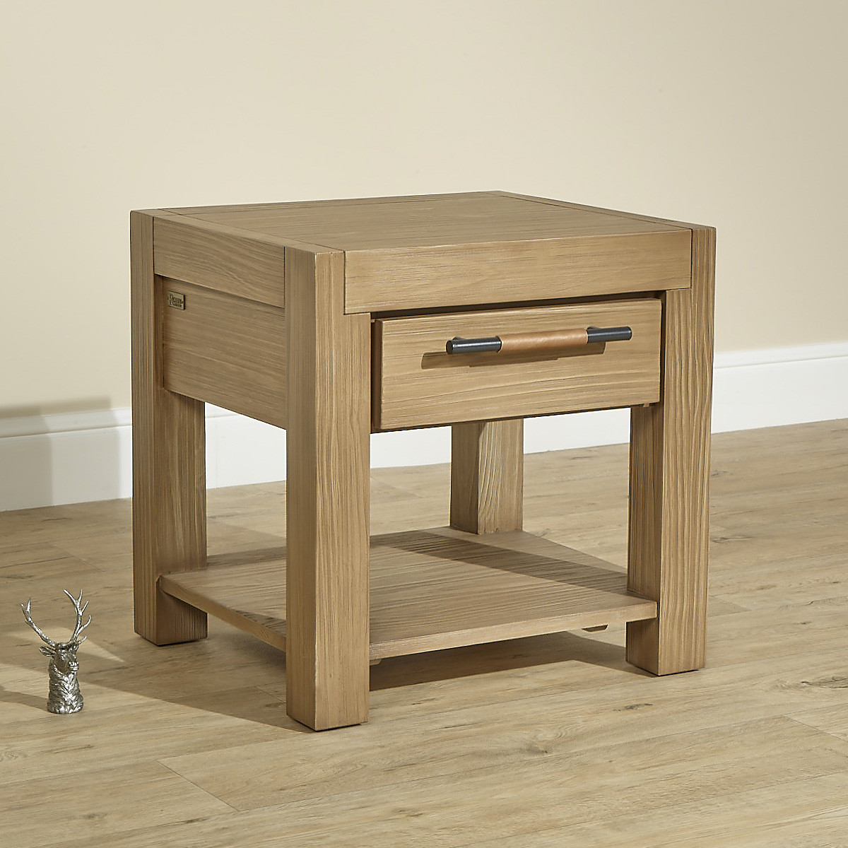 Chevet style contemporain en bois massif MEGÈVE marron, ROBIN DES BOIS