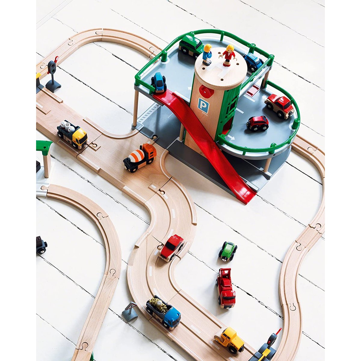 Garage rail et route vert, BRIO