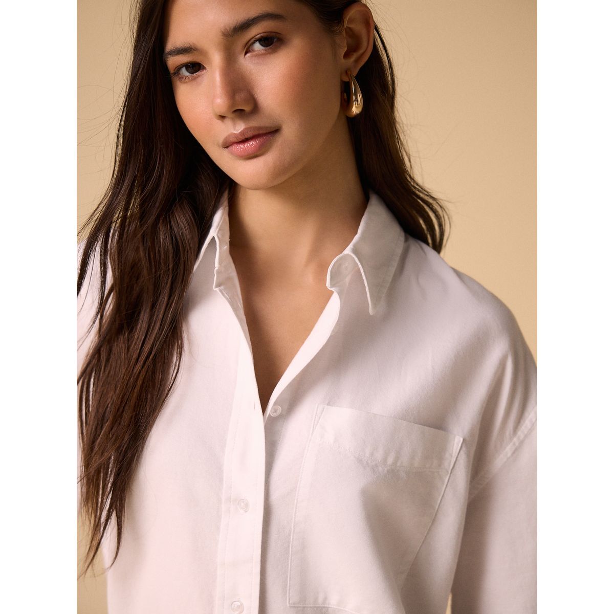 Chemise décontractée manches longues en coton blanc, NEXT