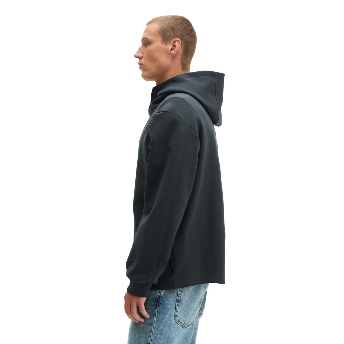 Veste à capuche coupe classique en molleton Scuba Interlock haut de gamme bleu, MARC O'POLO