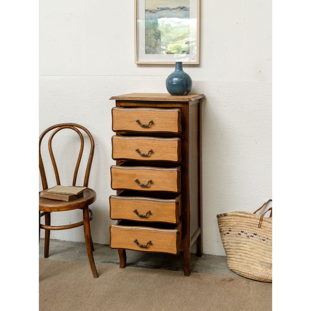 Chiffonnier en bois Valery N°120 - Bon état bois clair, DEBONGOUT