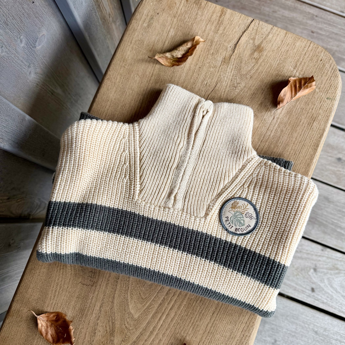 Pull enfant en tricot Ubatuba vert, PETIT BEGUIN