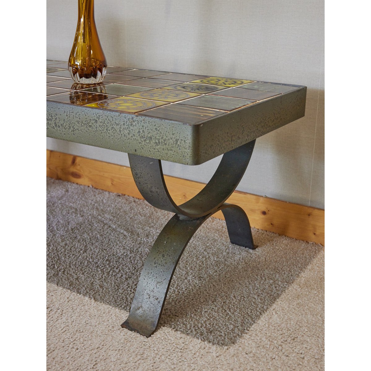 Table basse en céramique Léonie N°832 - Bon état marron, DEBONGOUT