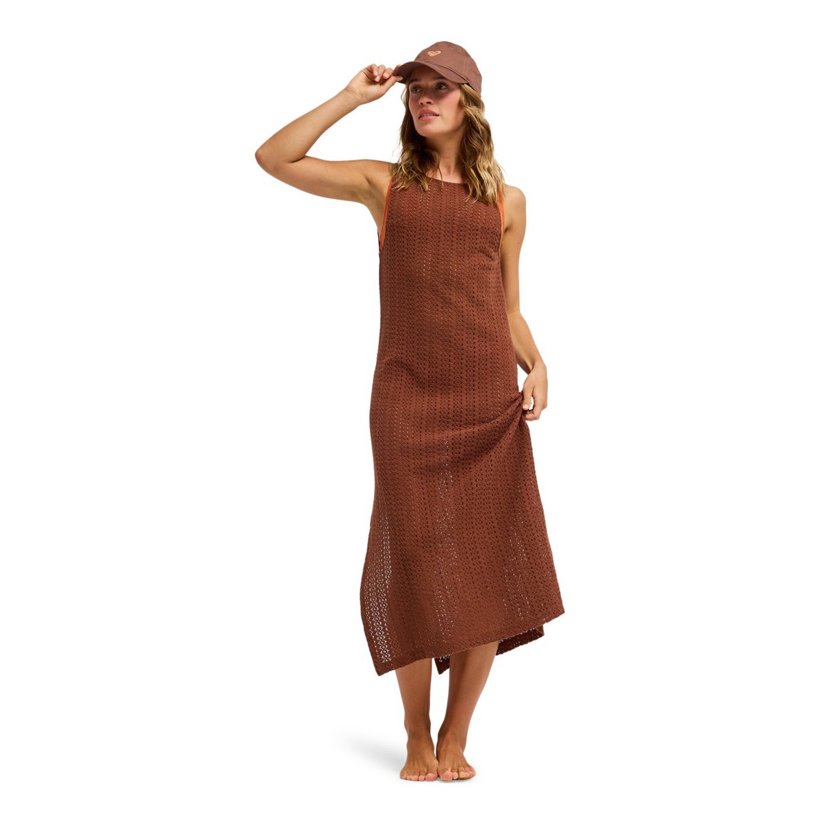 Robe de plage en crochet PLAYA MOOD. marron cappuccino, ROXY