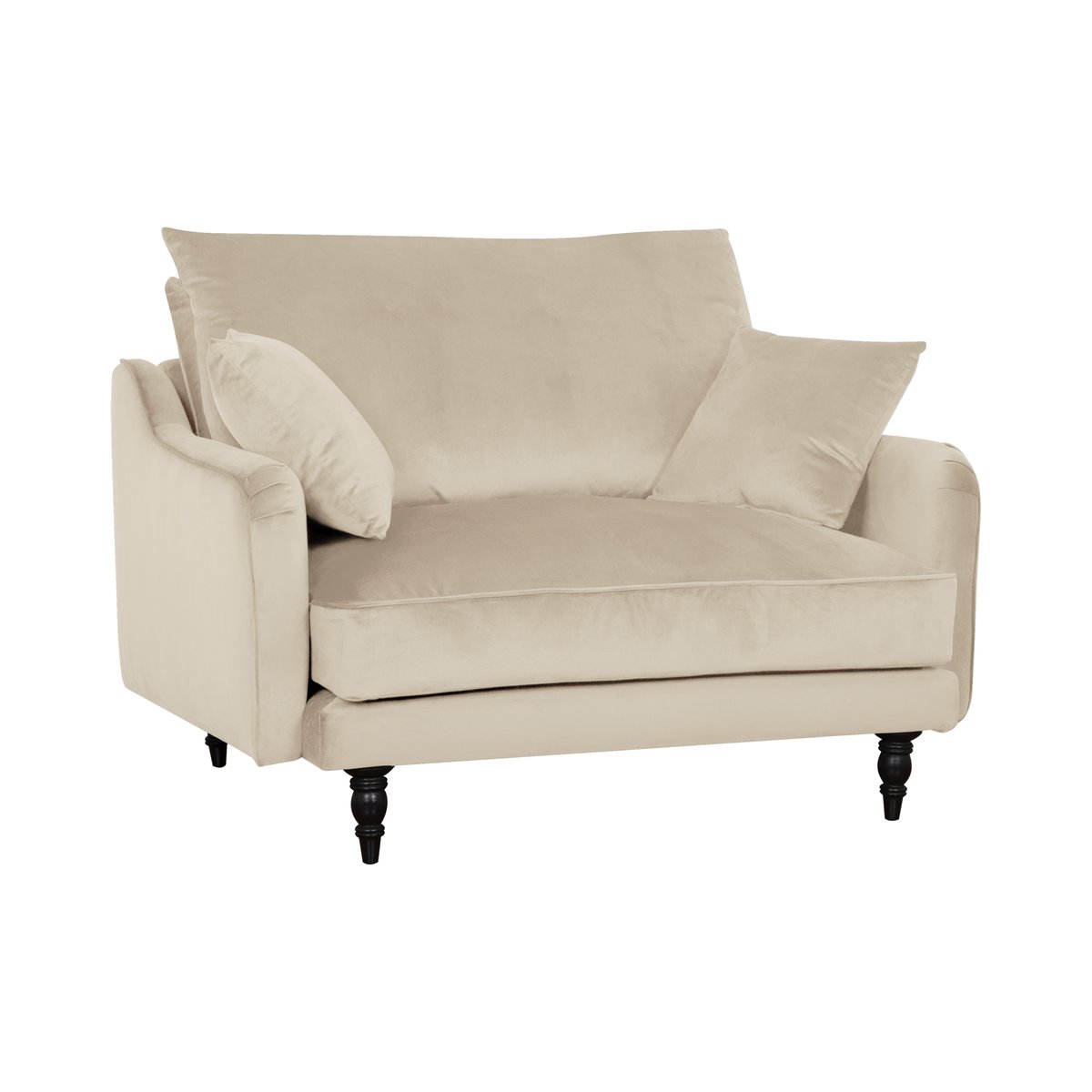Fauteuil XXL velours - OLIE ecru, CAMIF