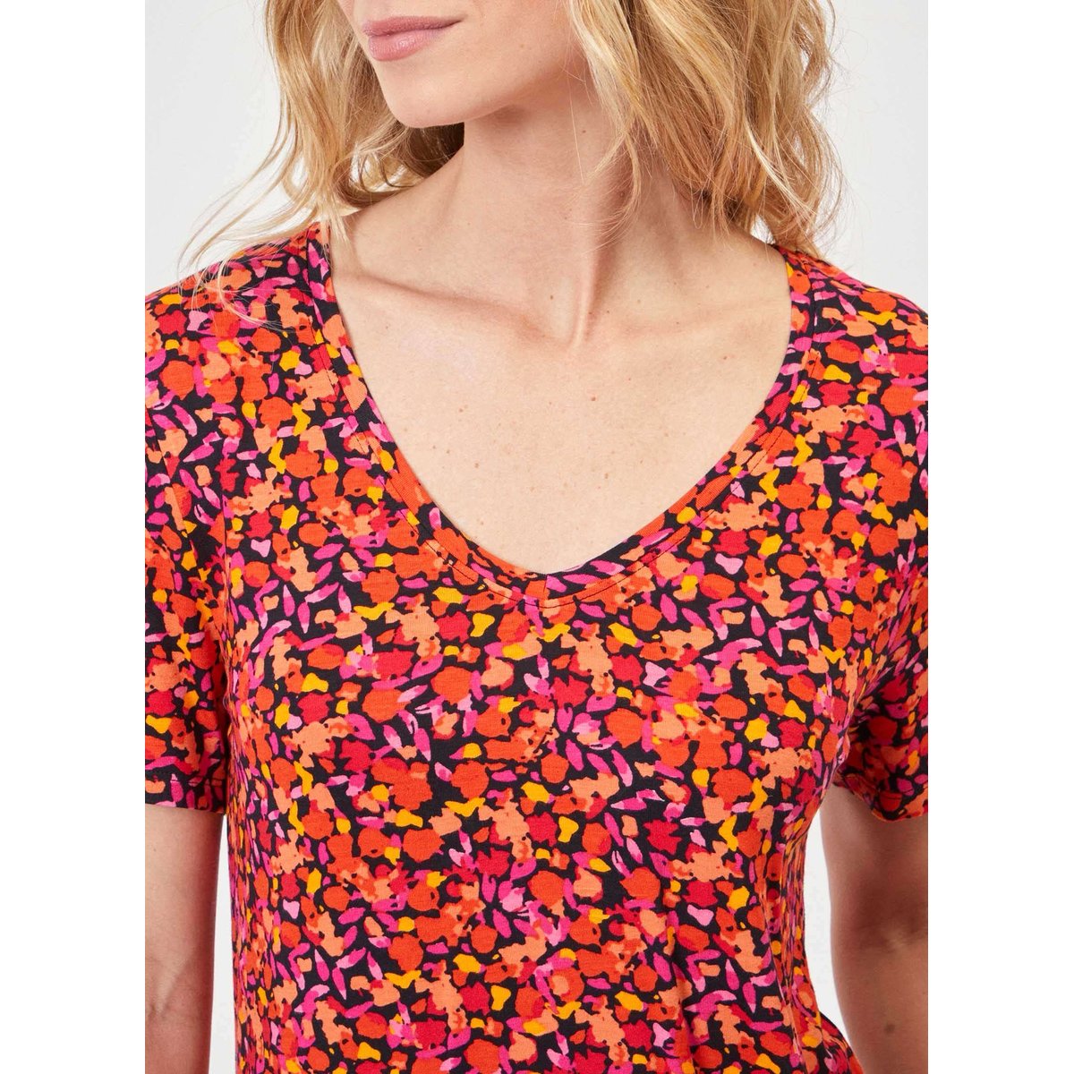 Tee shirt imprimé jersey Ecovero DAKTARINE rouge zita, LA FIANCÉE