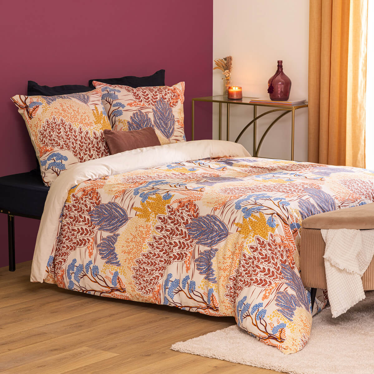 Parure de lit imprimée WALAA beige, ATMOSPHERA
