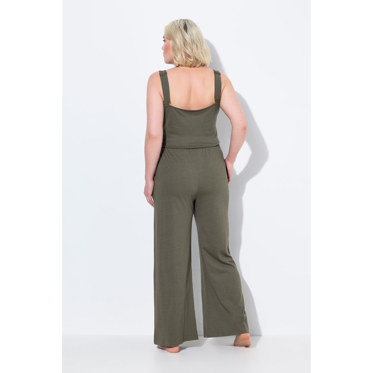 Combinaison sans manches. Décolleté gris olive, ULLA POPKEN
