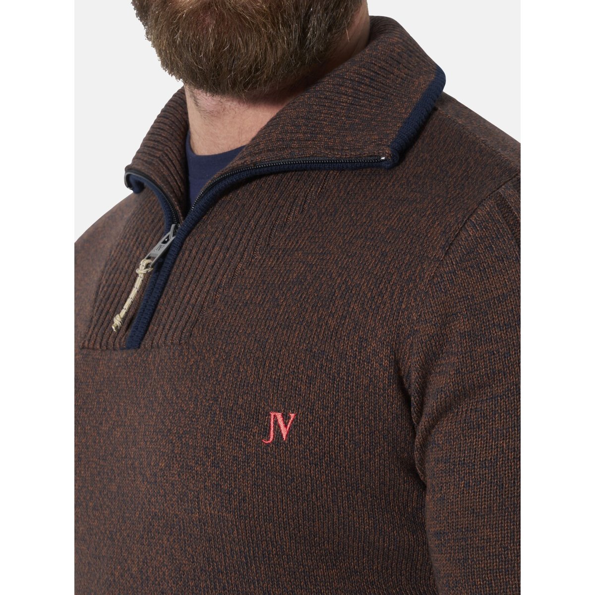 Pull ONTE marron mélange, JAN VANDERSTORM