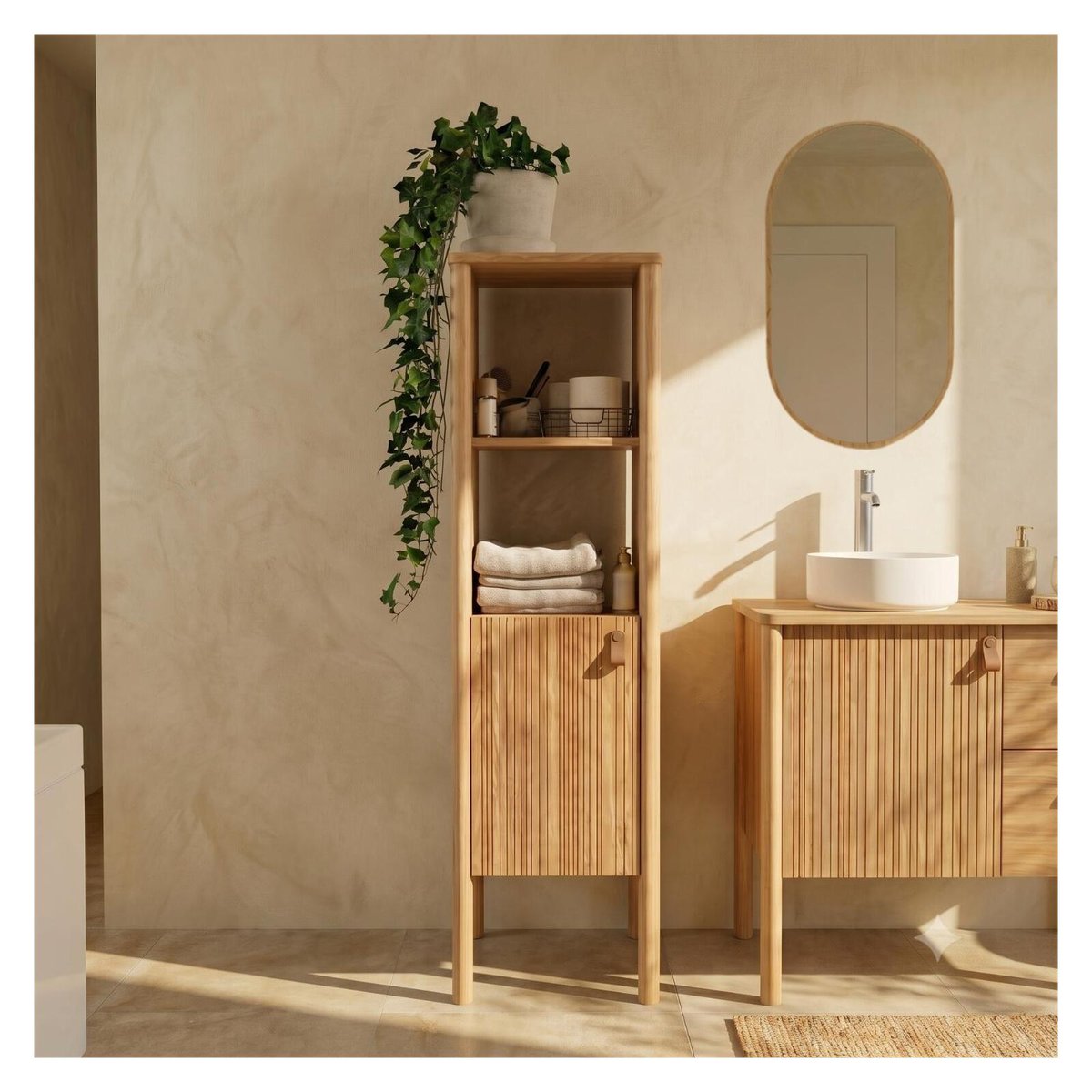 Colonne de salle de bain 145 cm JOY chêne, MOB IN