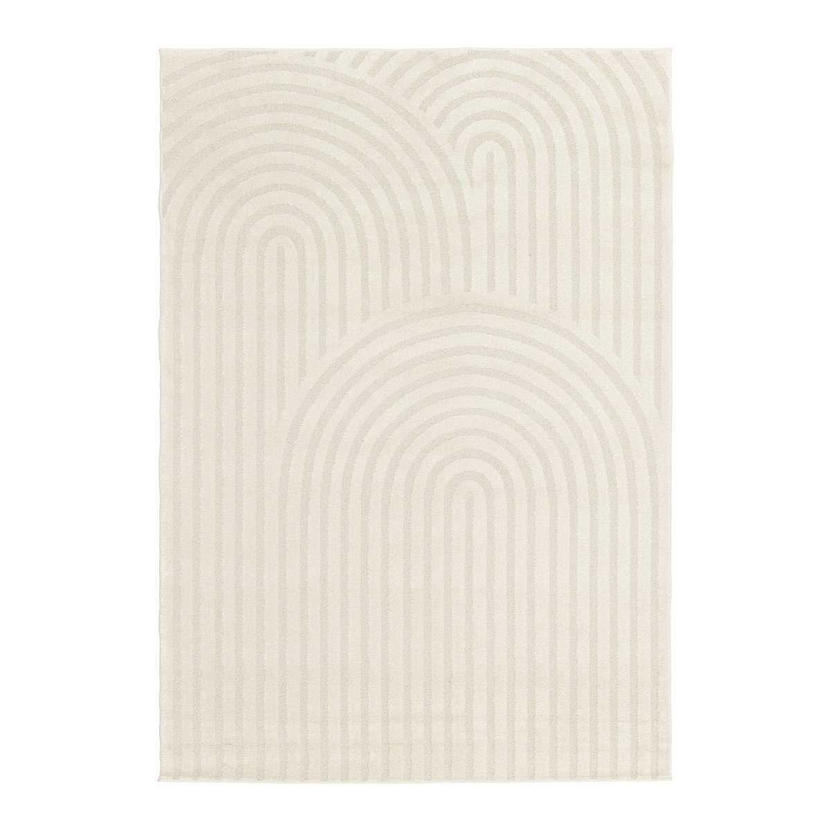Tapis doux et confortable et graphique ARCADE beige sable, AFK LIVING