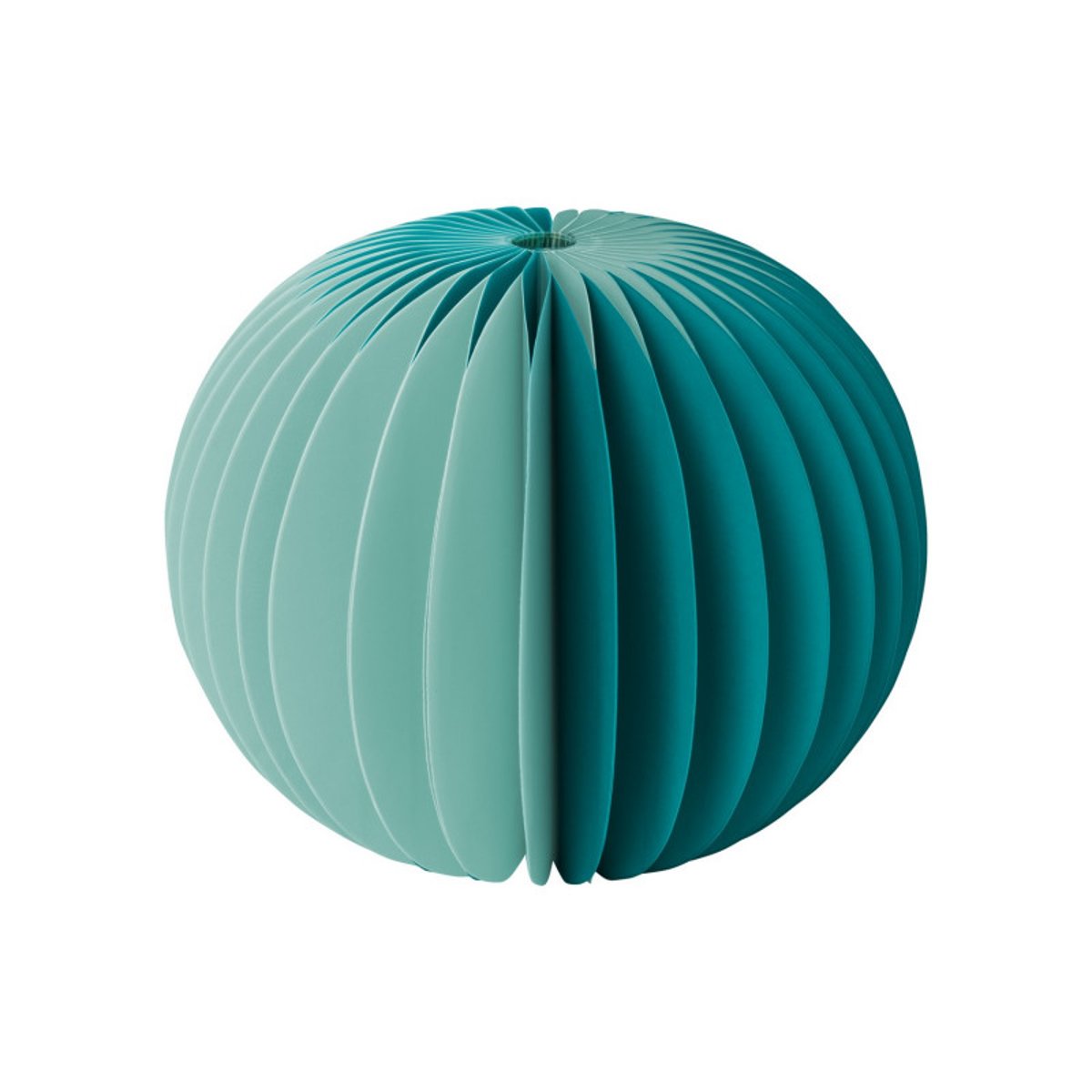 Vase rond papier plisse design  YUKI bleu turquoise, REMEMBER