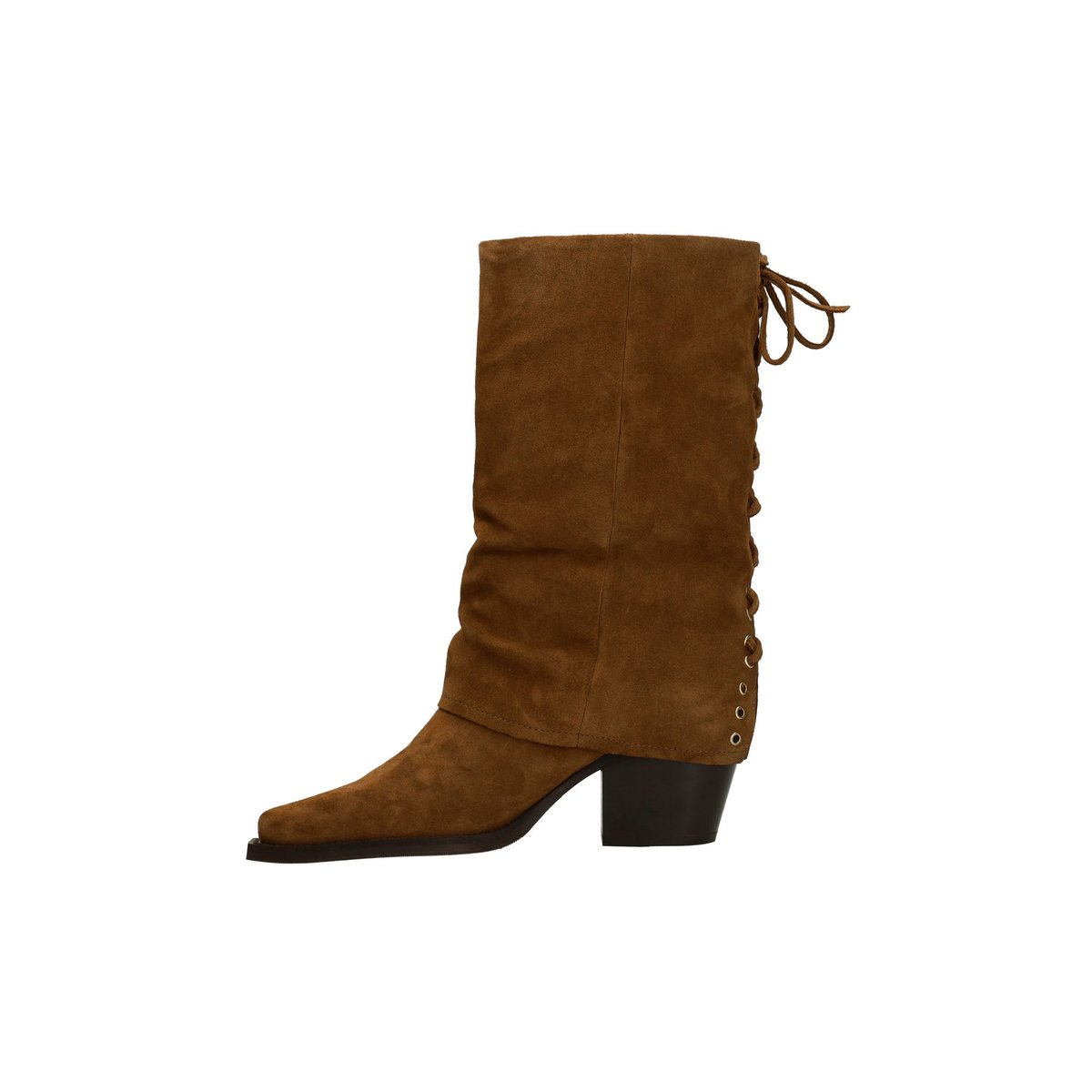 Bottines en daim avec rabat cognac, SACHA