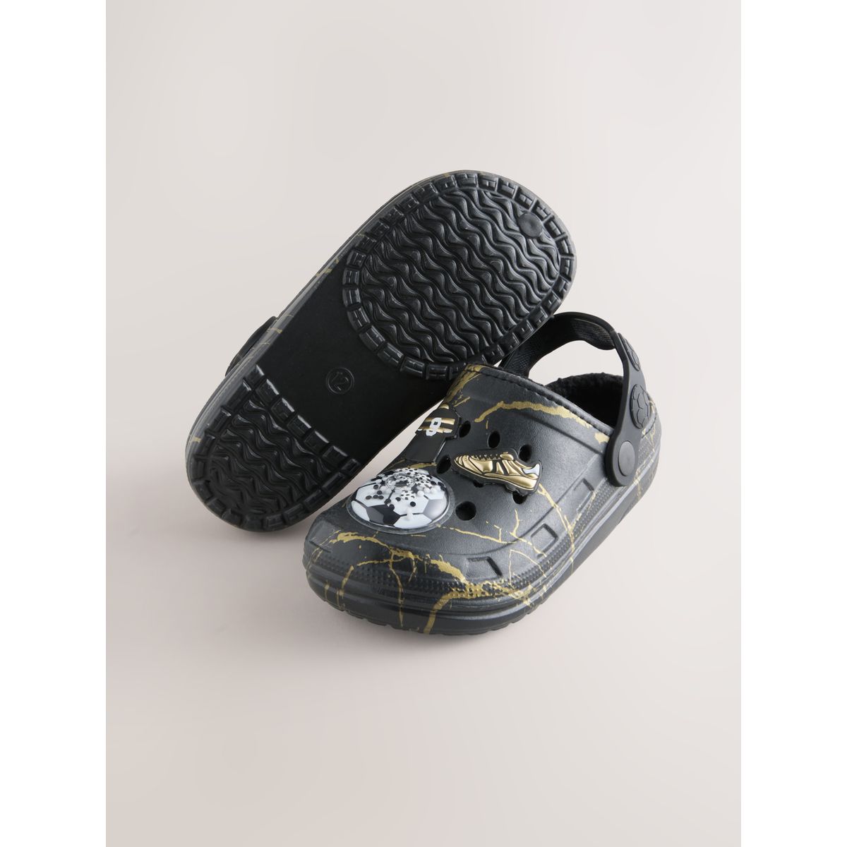 Chaussons style sabots fourrés noir, NEXT