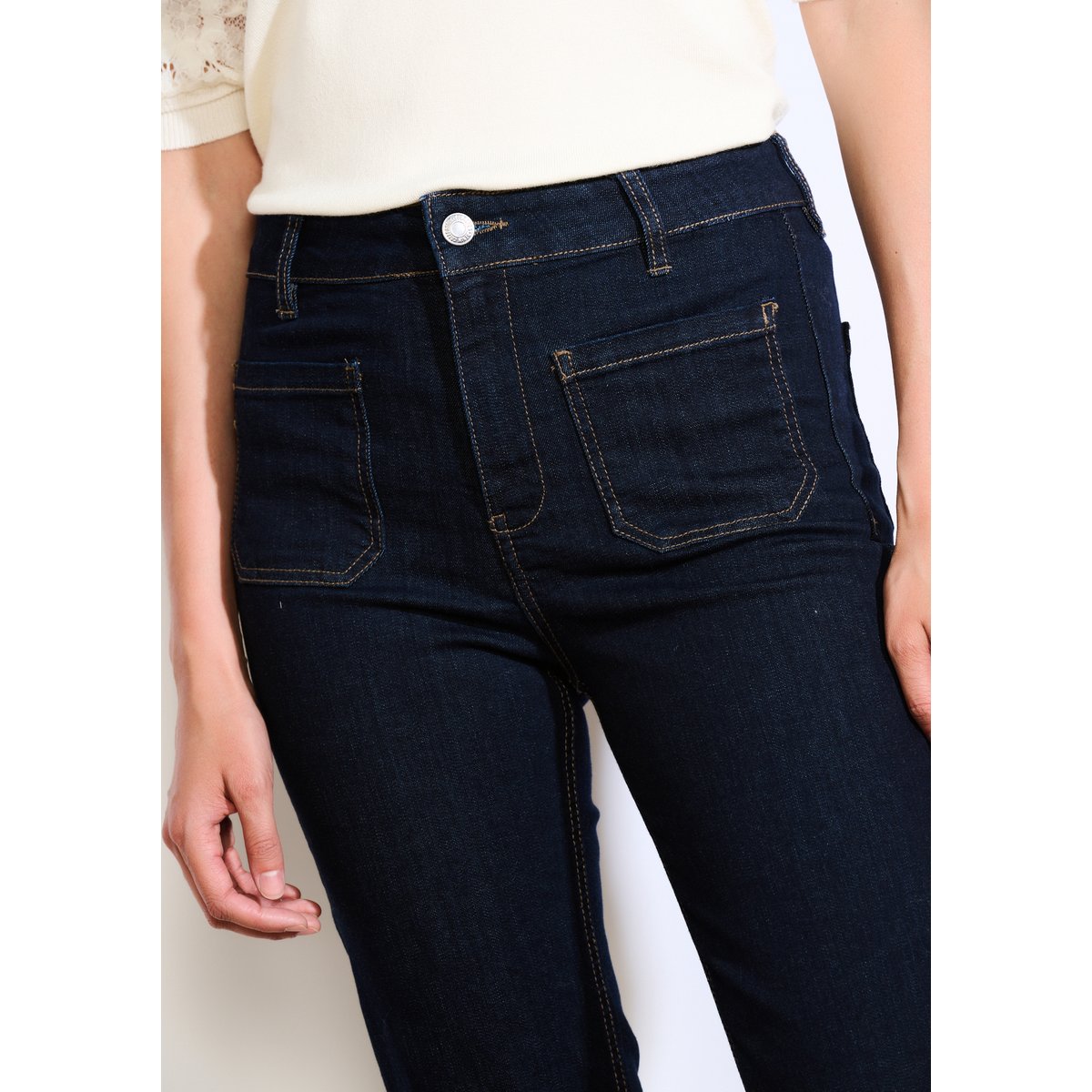 Jean bootcut ajusté dark blue, LOLALIZA
