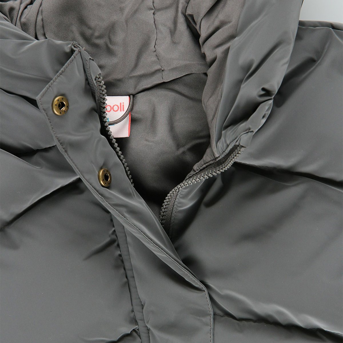 Parka fille en tissu technique à capuche gris, BOBOLI
