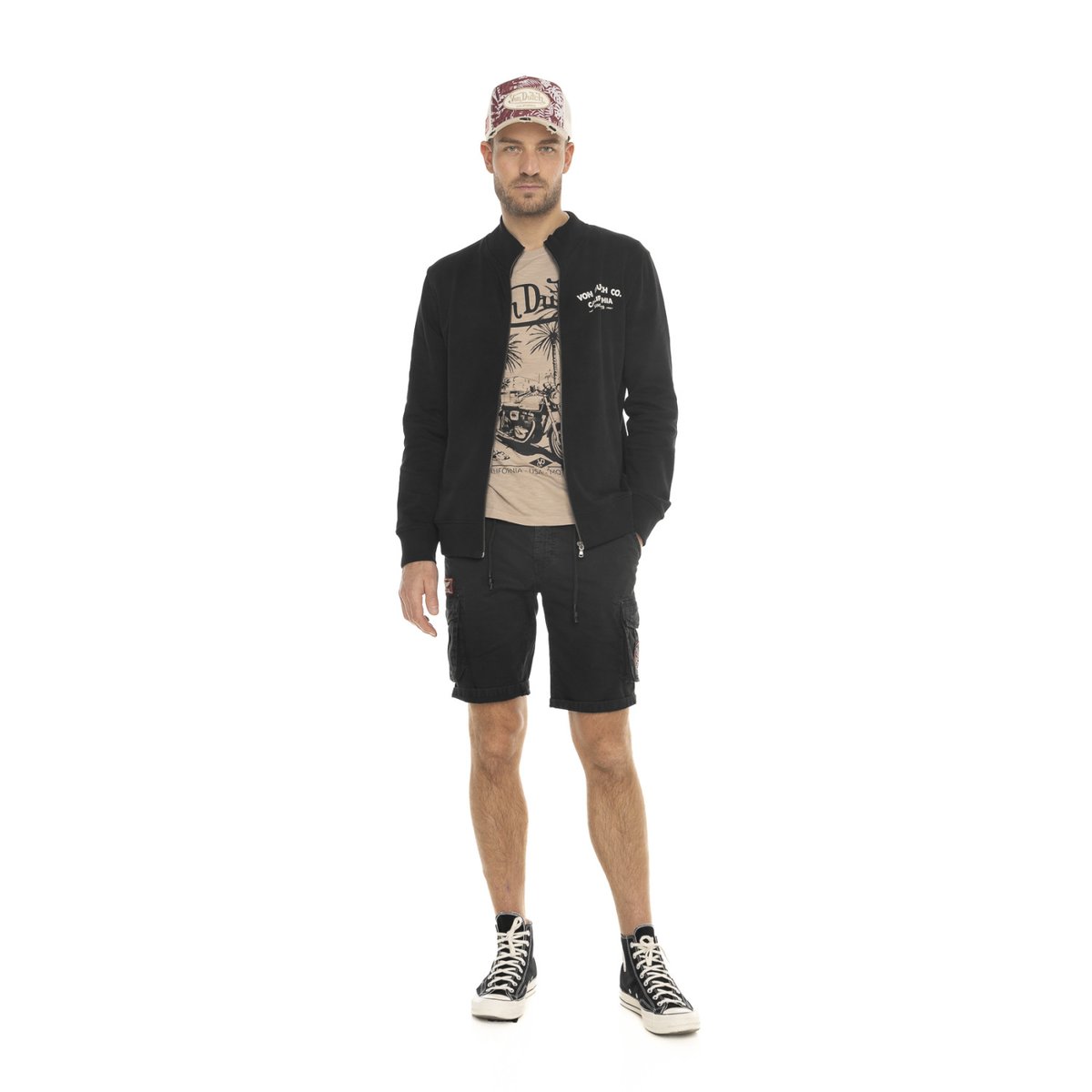 Sweatshirt FLAVOR noir/blanc, VON DUTCH