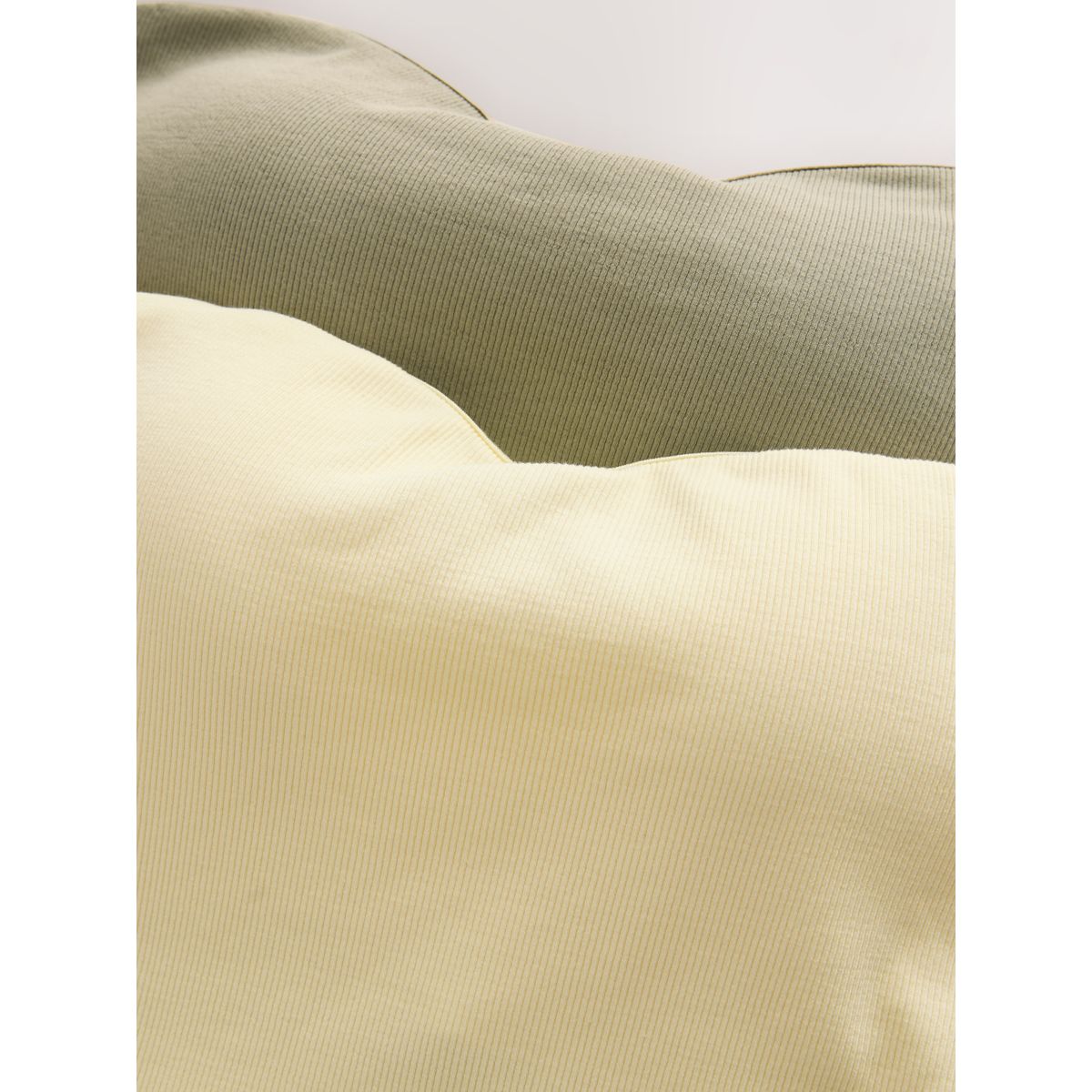 Top bandeau coton côtelé soutien intégré vert/jaune, NEXT