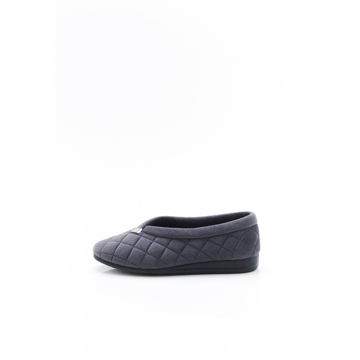 Chaussons en velours matelassé gris, DAMART