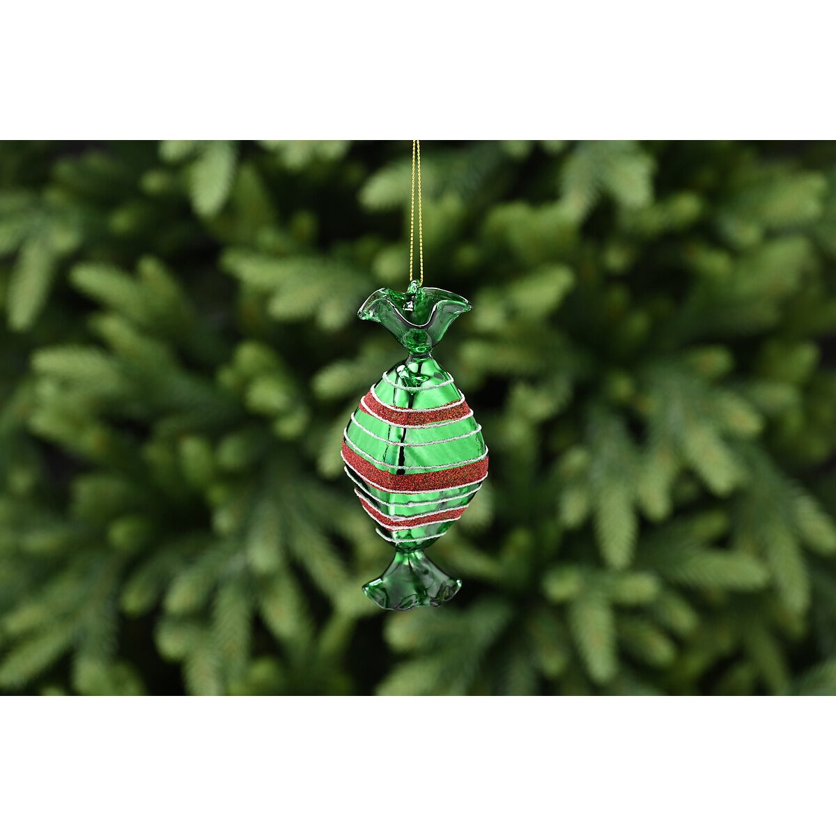 Set of 3 Glass Sweets baubles red, SO'HOME