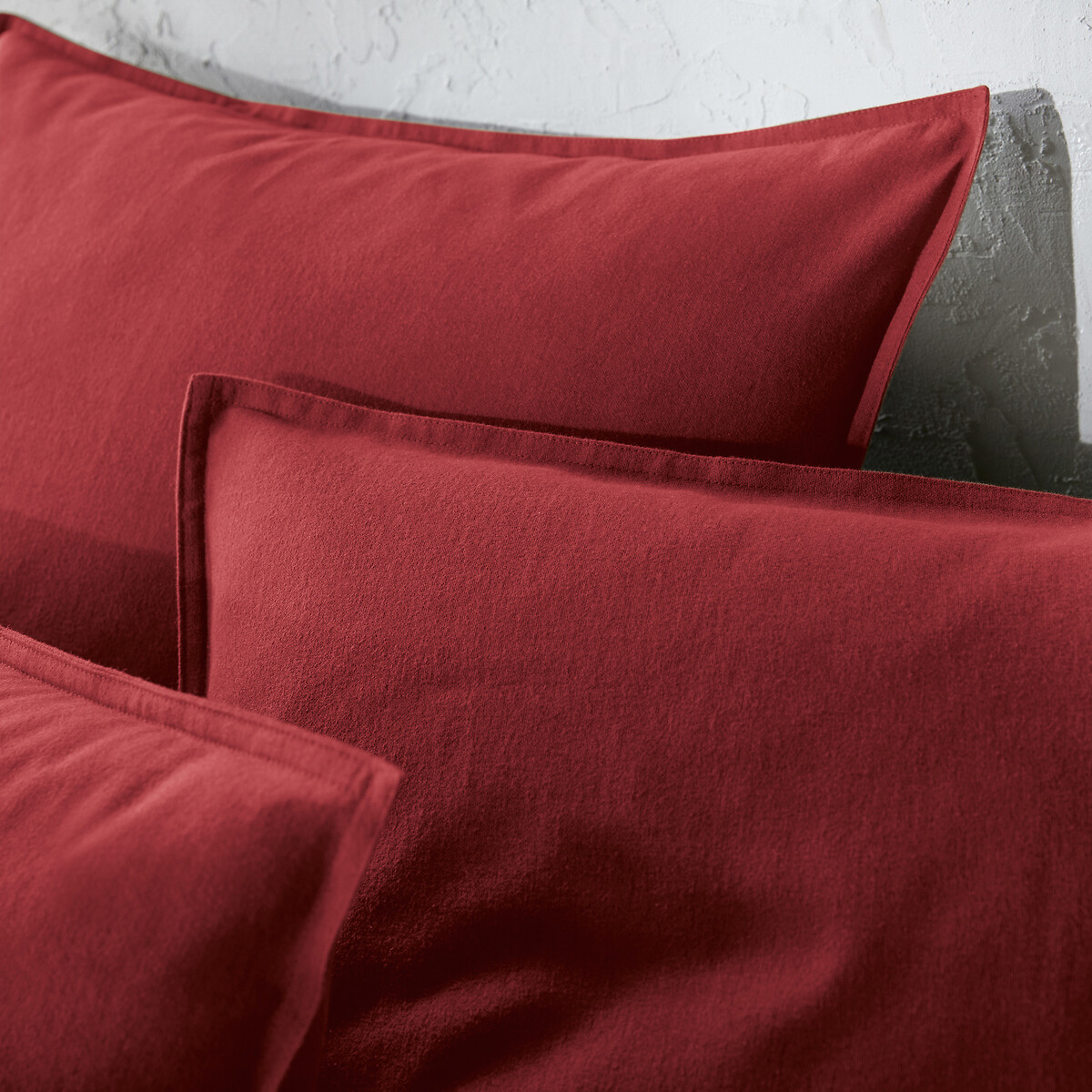 Clara 30cm Brushed Cotton Fitted Sheet burgundy, LA REDOUTE INTERIEURS
