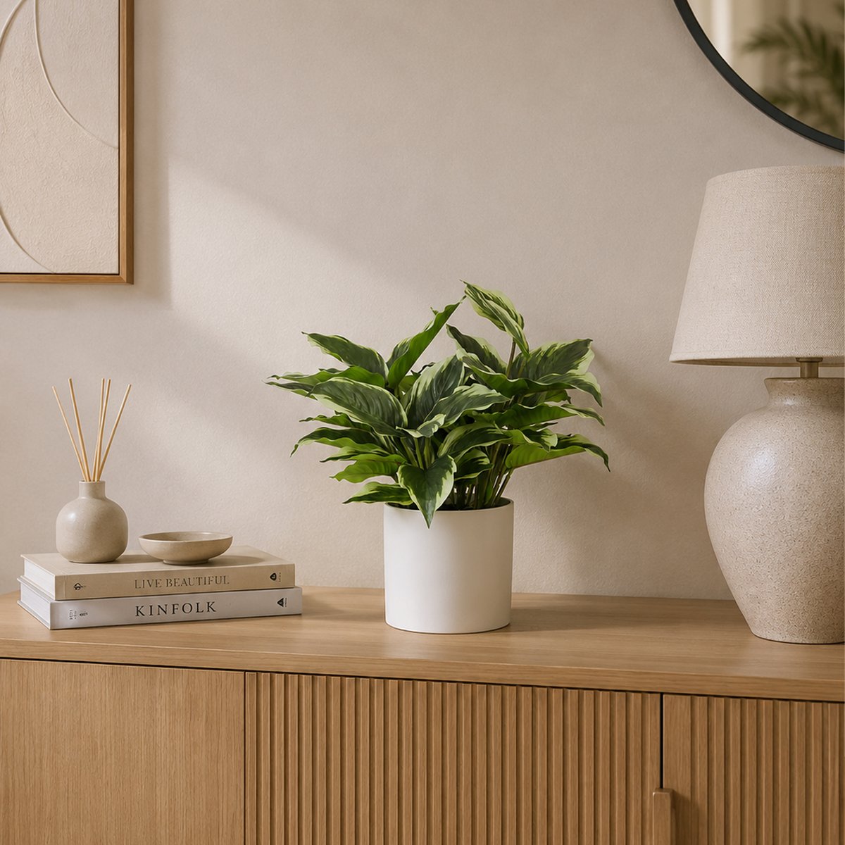 Dieffenbachia artificiel 40cm vert, LIGNE DECO