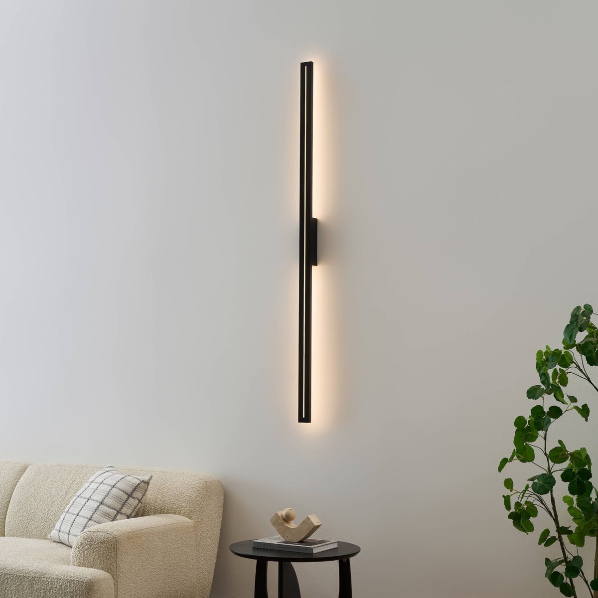 Applique LED murale longue IP54 - NOMÉRIS noir, KOSILUM