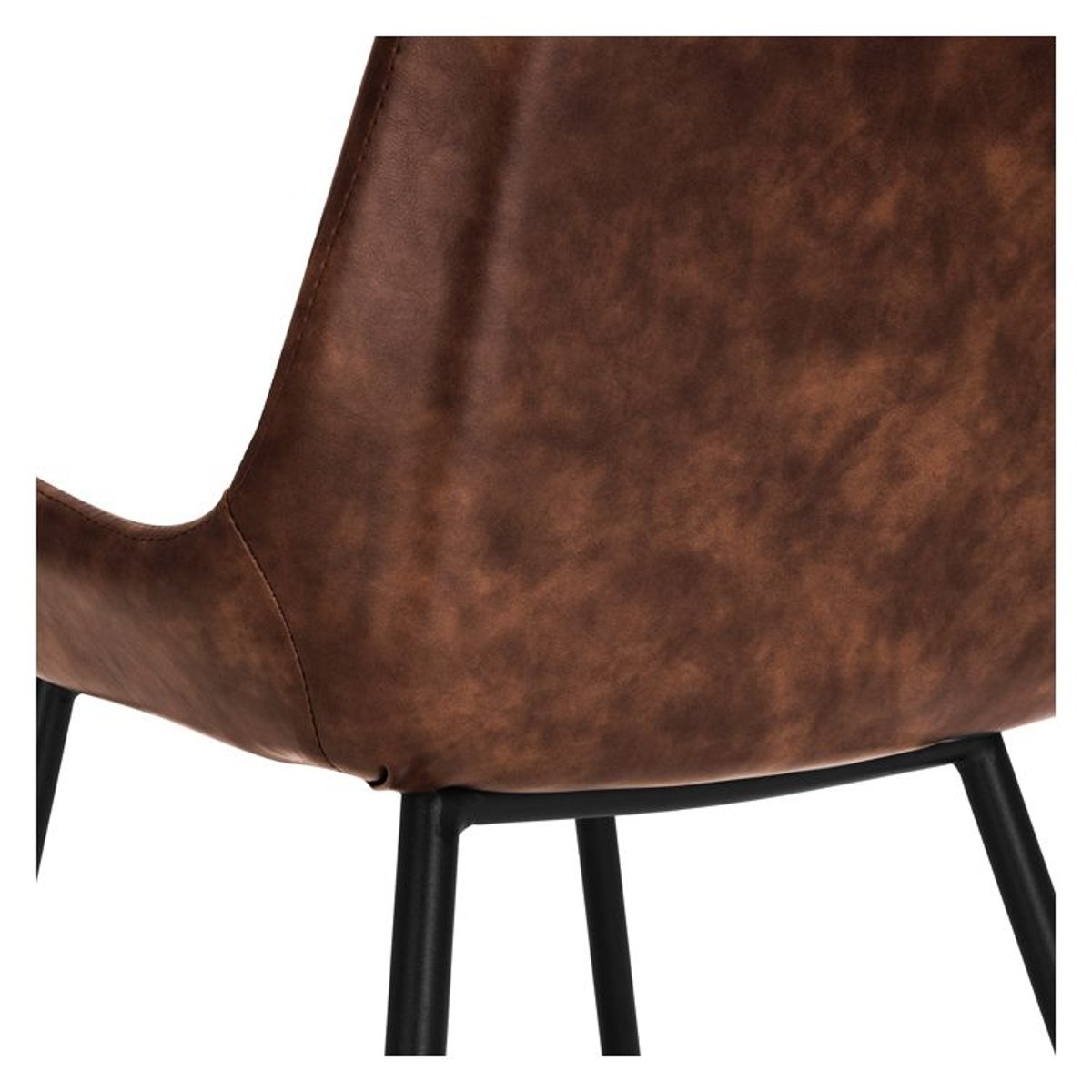 Lot de 2 chaises en cuir synthétique - AUSTIN marron, MAISON PAVANE