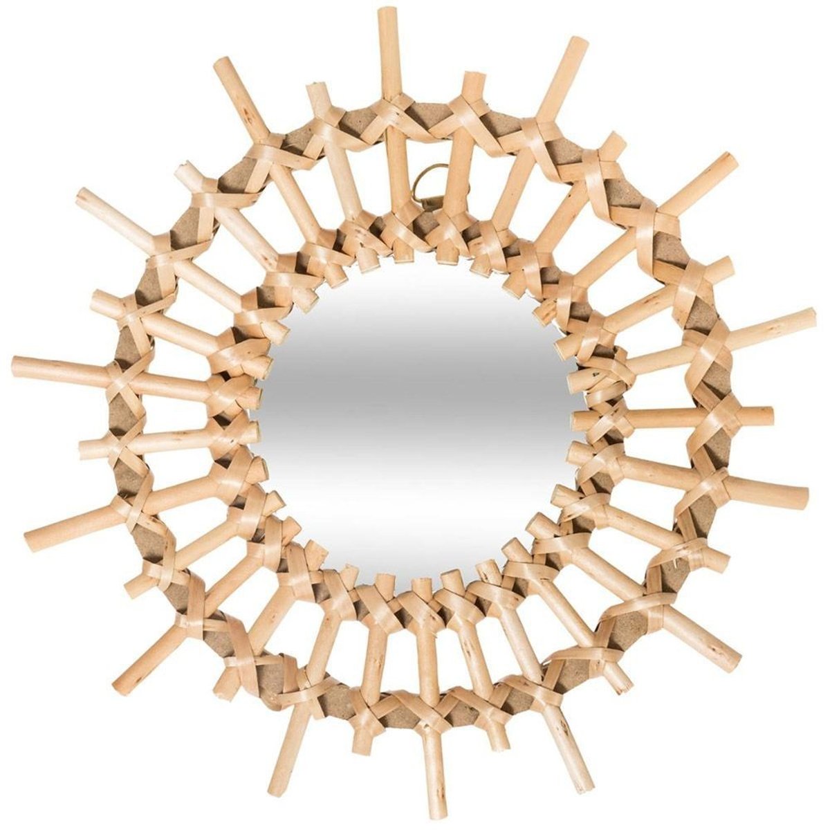 Lot de 3 miroirs rotin soleil D28 beige, ATMOSPHERA