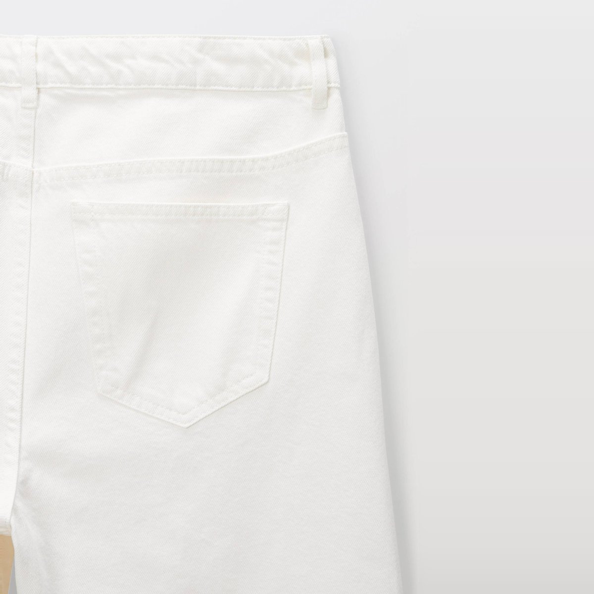 Short en denim blanc, MONOPRIX