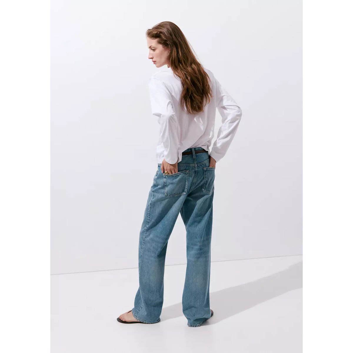 Jean Miami droit taille normale bleu moyen, MANGO