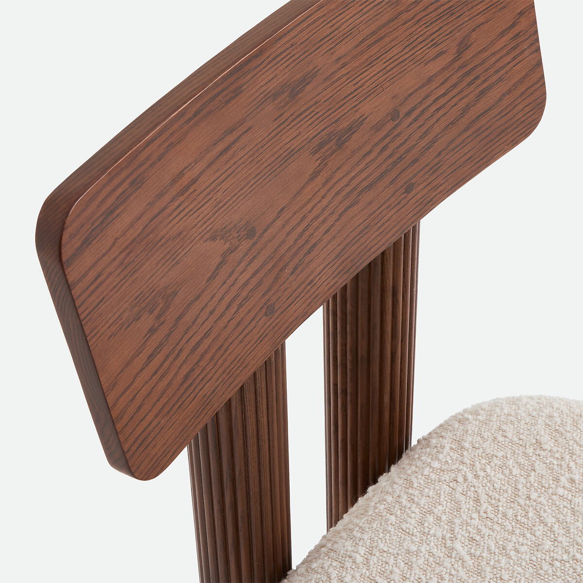 Desna Stained Solid Ash and Fleece Chair walnut color stained, LA REDOUTE INTERIEURS