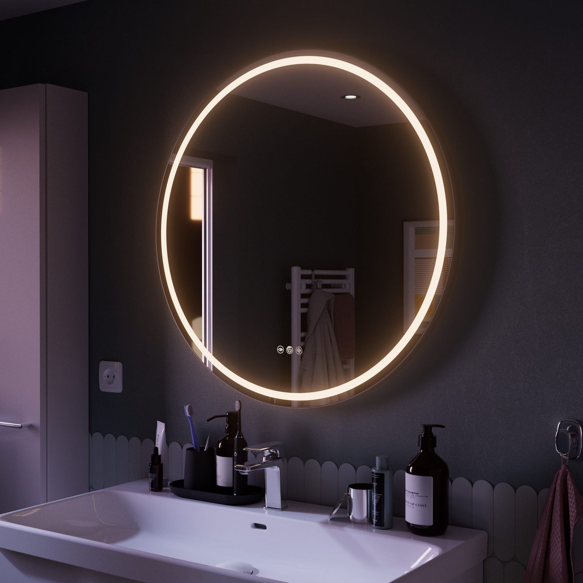 Miroir LED, REMIX gris, SENSEA