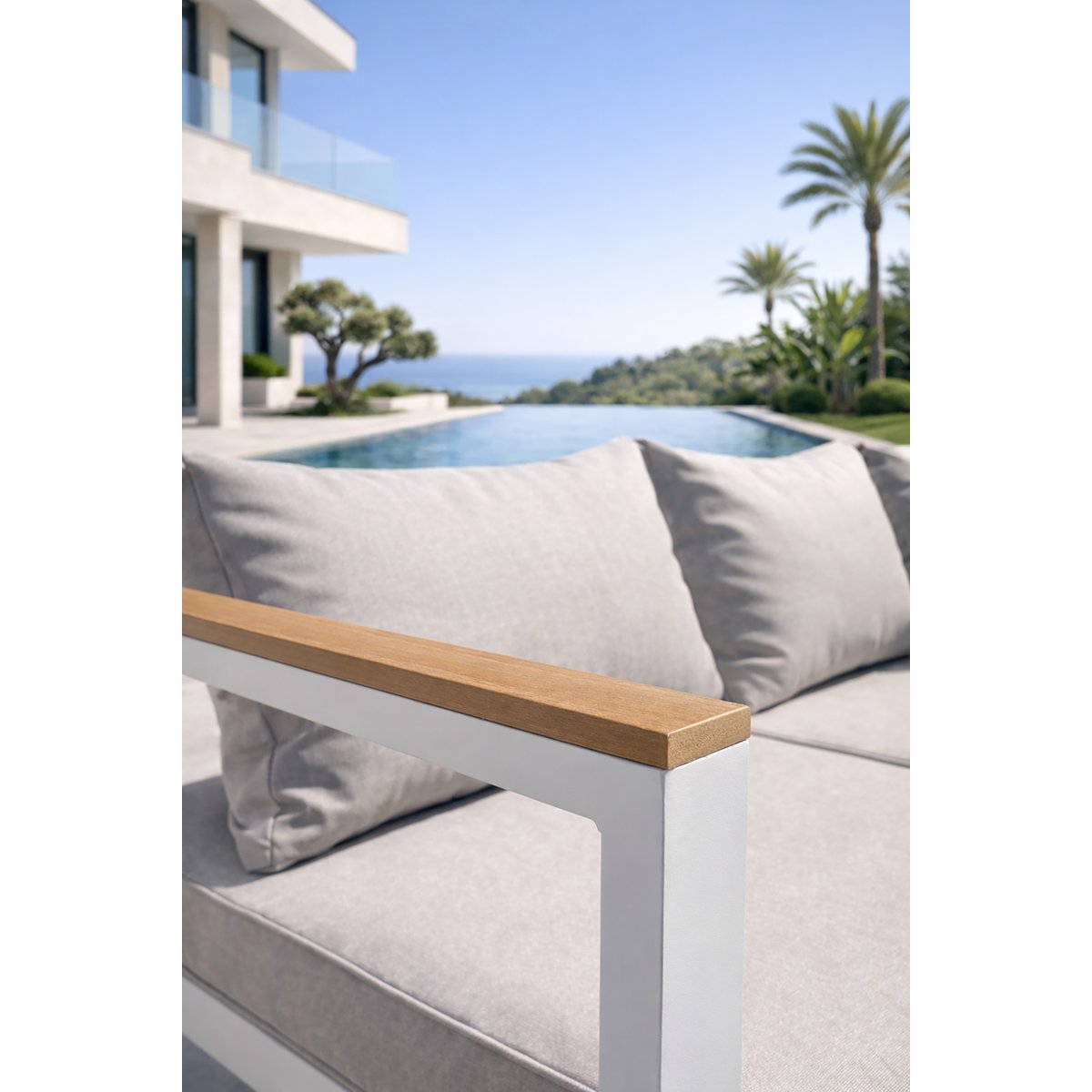 Ensemble repas de jardin 9 places MAJARI blanc, REMARQUABLE