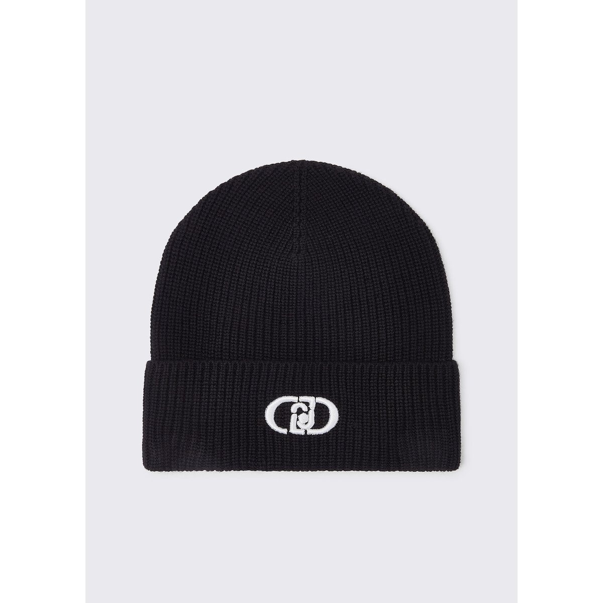 Chapeau en maille avec logo noir, LIU JO