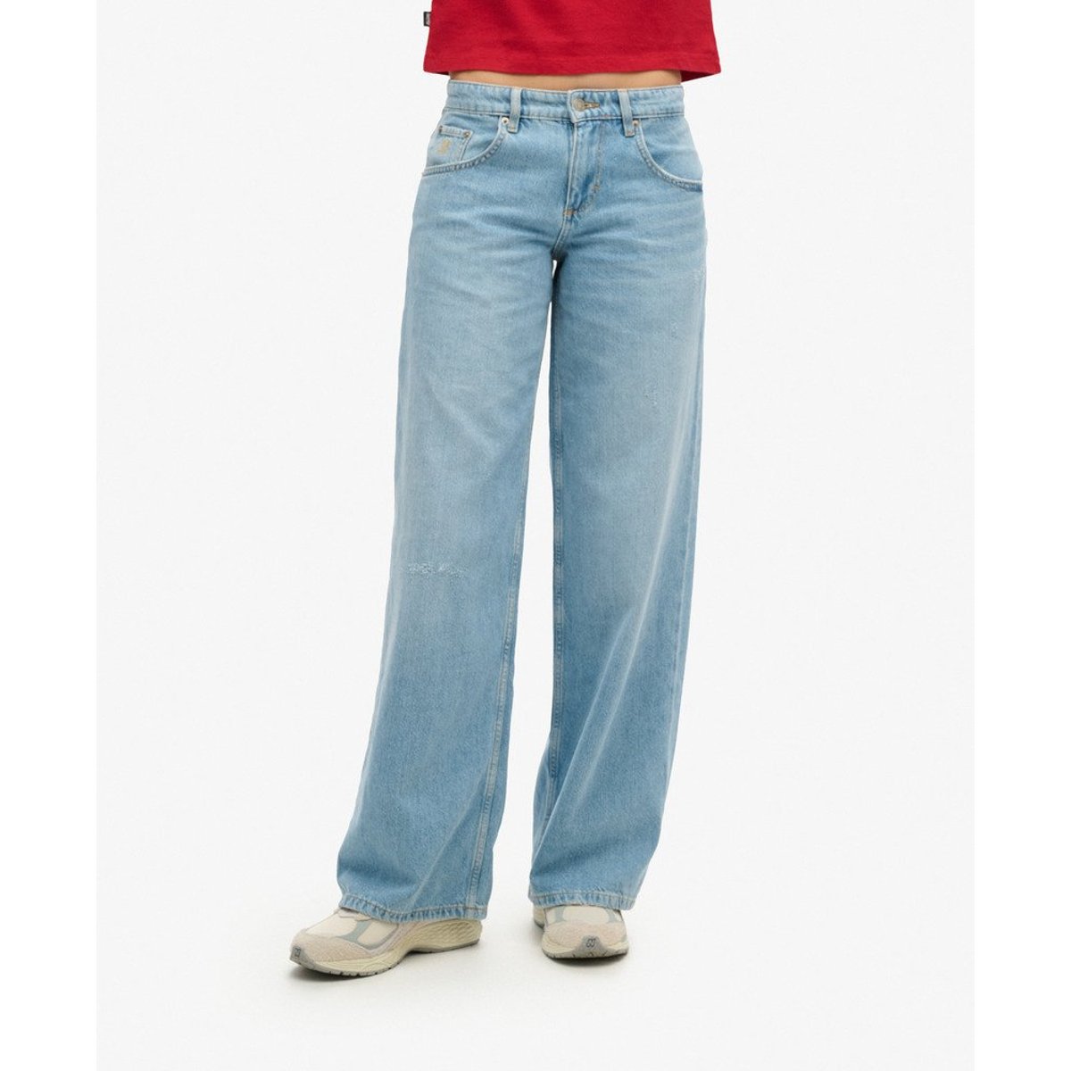 Jean Baggy Cult taille mi-haute bleu clair délavé vintage, SUPERDRY