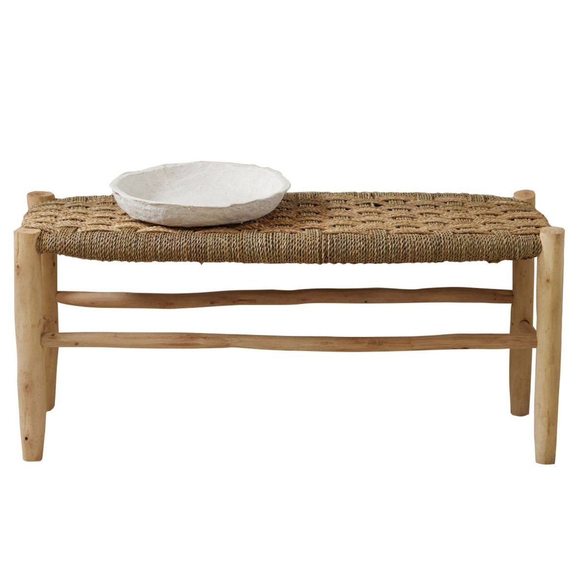 Banc Marocain Doum tressage damier - LOJI naturel, HOME MAISON