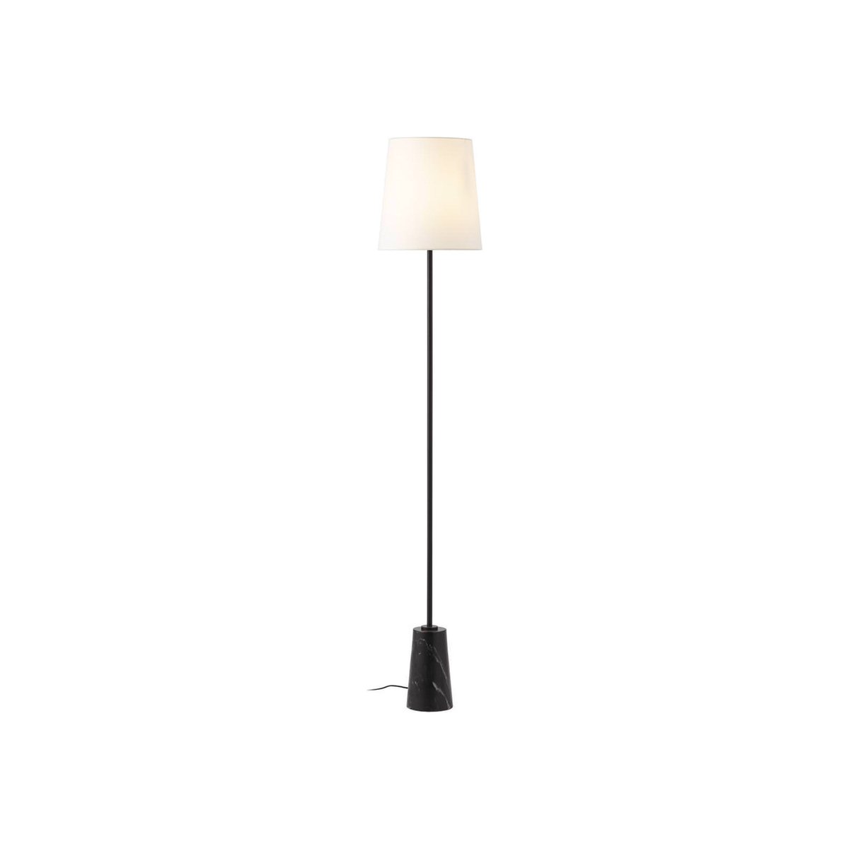 Lampadaire design en marbre et métal noir marbré, RECOLLECTION