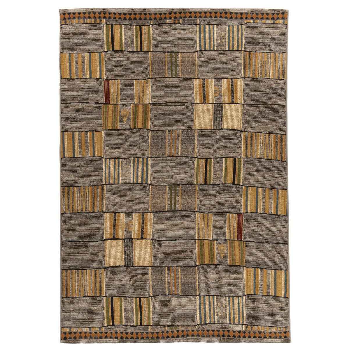 Tapis tissé d'intérieur et d'extérieur - AURORA gris multicolore, GINO FALCONE