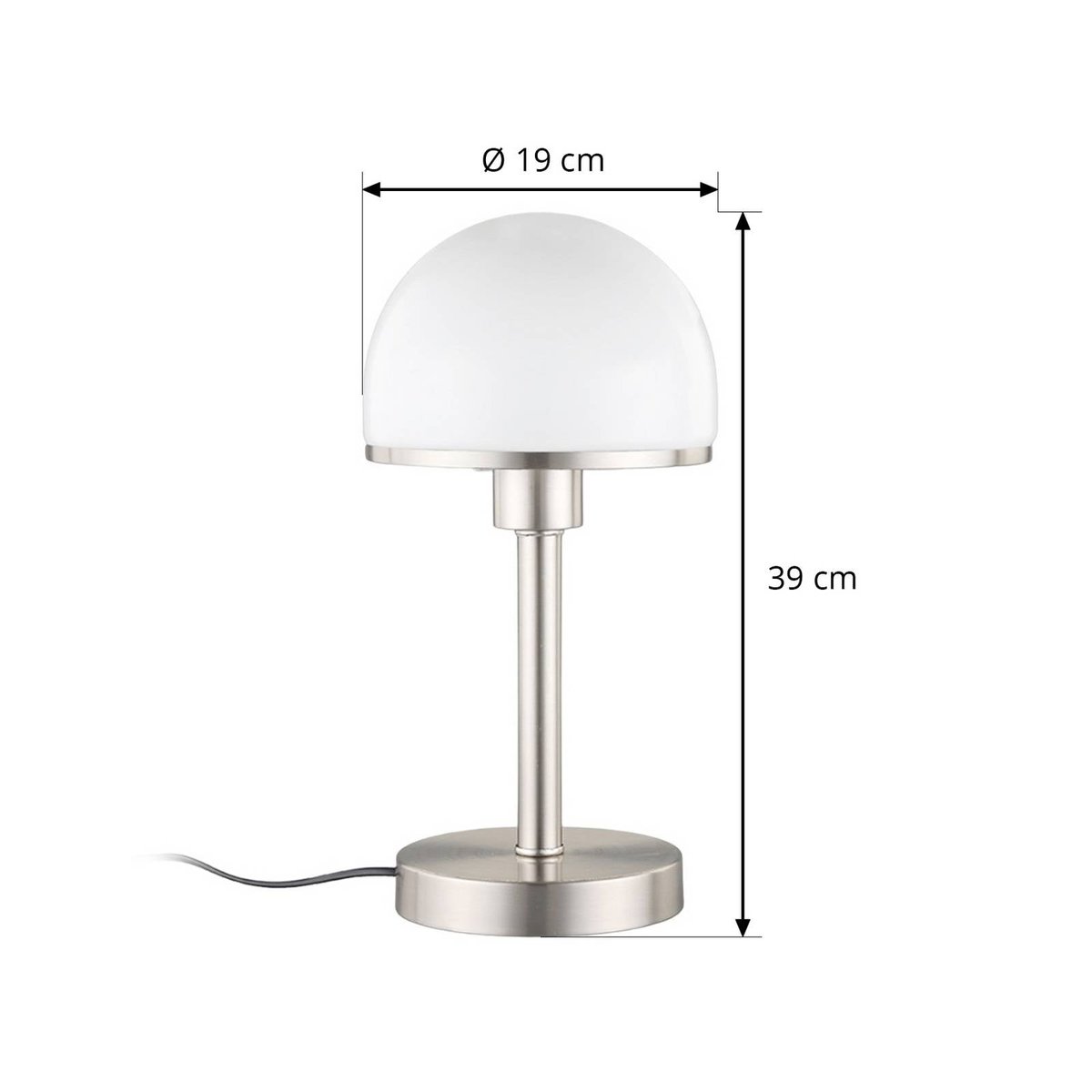 Lampe à poser en métal moderne, Jolie blanc, nickel satiné, LINDBY